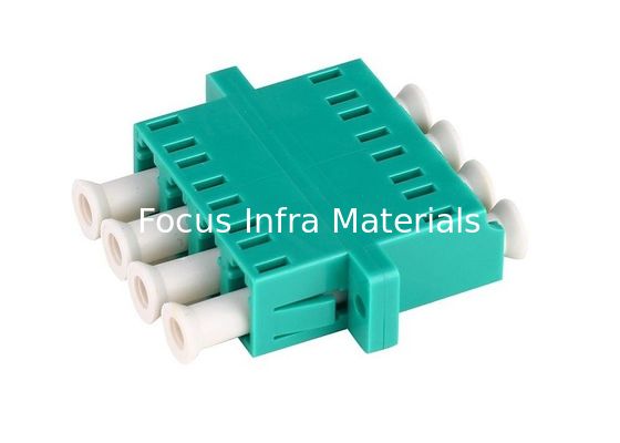 LC UPC OM3 Quad Fiber Optic Adapters Connectors With Flange